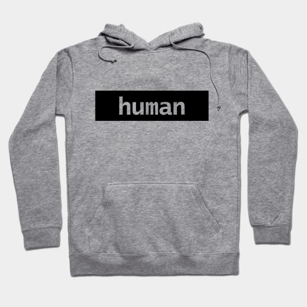 Minimal Typography Human Black Stripe Hoodie by ellenhenryart